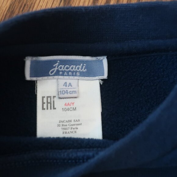 Jacadi Boys Navy fleece lined sweatshirt, size 4 - Picture 8 of 8
